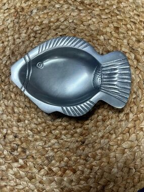 Fish tray Pewter? Metal fish tray 6 1/4 x 4 1/4.